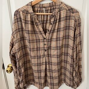 Plaid Free People Top